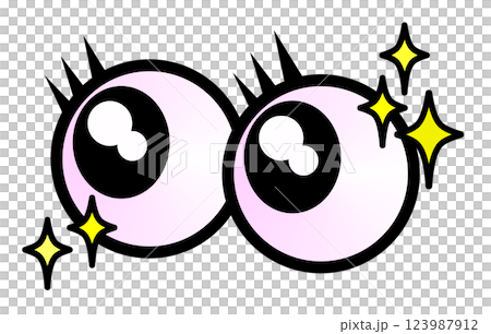 Illustration of an eyeball with surprised eyes 123987912