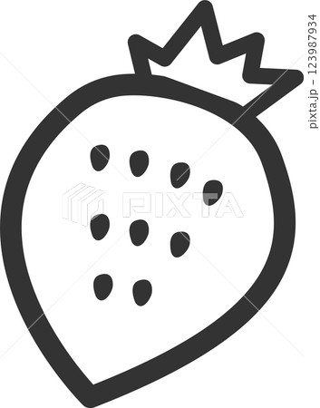 春イメージシンプルないちごのモノクロベクターイラスト線画アイコン 春イメージシンプルないちごのモノクロベクターイラスト線画アイコン 123987934