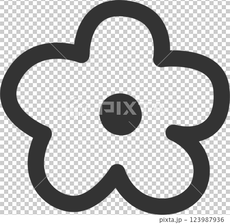春季圖像簡單花單色向量插圖線畫圖標 123987936