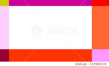 フレーム　ホワイトスペース　スクエア　カラフル 123988139