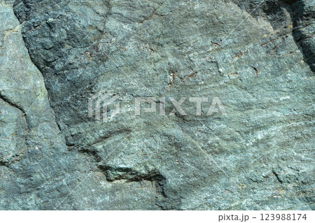 表面を荒く削られた青緑色の蛇紋岩 123988174