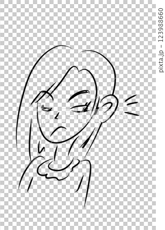 聞き耳を立てる女性 123988660