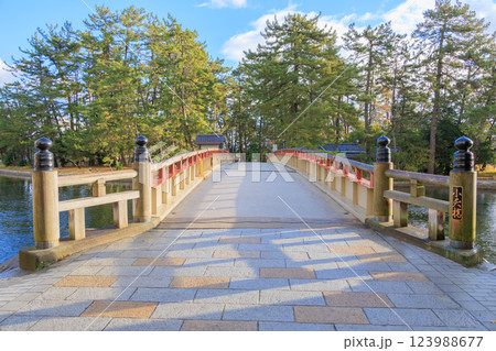 天橋立の廻旋橋 天橋立の廻旋橋 123988677