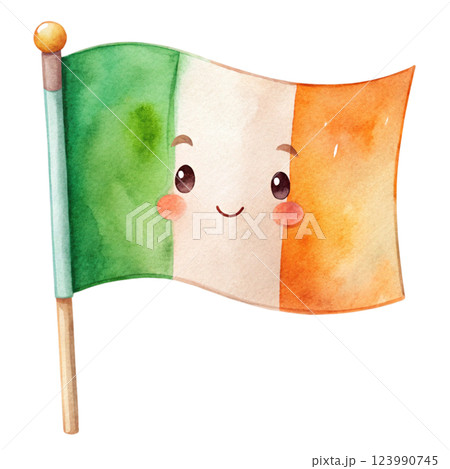 St. Patrick Day Watercolor 123990745