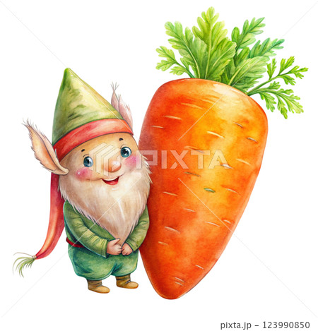 Gnome Easter Clipart Watercolor 123990850