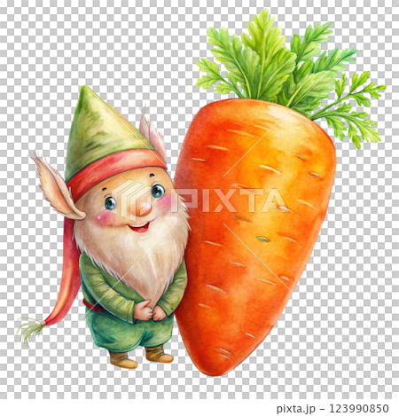 Gnome Easter Clipart Watercolor 123990850