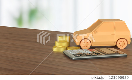 The Car and Calculator for Business concept 3d Rendering. The Car and Calculator for Business concept 3d Rendering. 123990929