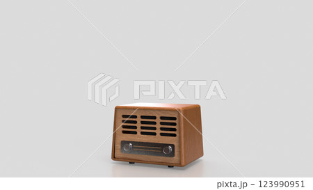 The Radio Vintage for Pod Cast or Music concept 3d Rendering. 123990951