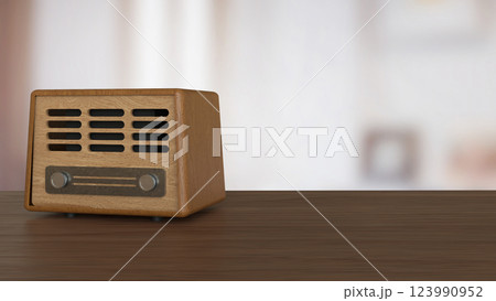 The Radio Vintage for Pod Cast or Music concept 3d Rendering. 123990952