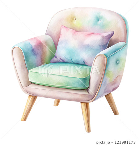 Chair Kawai Minimal Watercolor 123991175