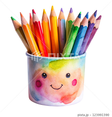 Stationery equipment watercolor 123991390