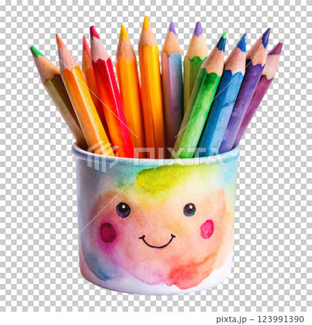Stationery equipment watercolor 123991390
