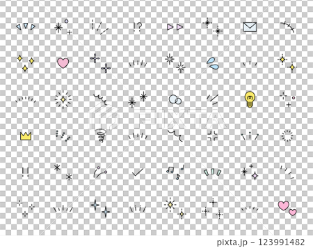 Vector illustration set of simple icons. Ornament, heart, simple, concentrated line Vector illustration set of simple icons. Ornament, heart, simple, concentrated line 123991482