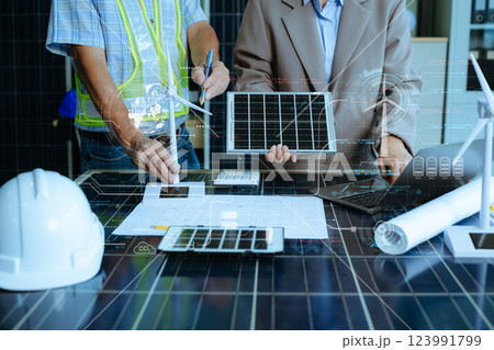 ESG concept of environmental, Green ethical business preserving resources, reducing CO2, Business person team 123991799