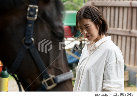 involved with horses 123992049