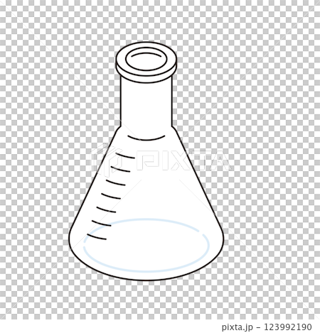 アイソメトリック構図の三角フラスコのイラスト 123992190