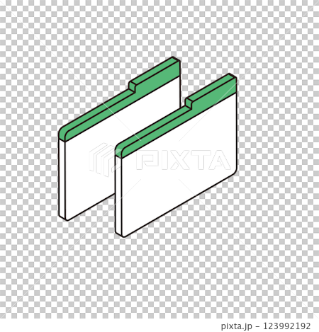 アイソメトリック構図のフォルダのイラスト 123992192