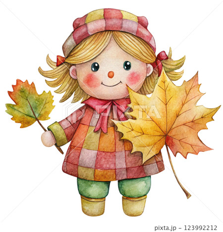 Rag doll Holding the national flower Clipart Watercolor Rag doll Holding the national flower Clipart Watercolor 123992212