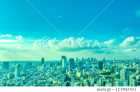 東京都市風景・カラーグレーディング 123992431