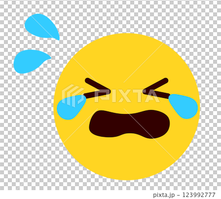 絵文字、顔文字 表情の顔のイラスト 泣く 絵文字、顔文字 表情の顔のイラスト 泣く 123992777