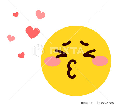 絵文字、顔文字 表情の顔のイラスト 好き 123992780