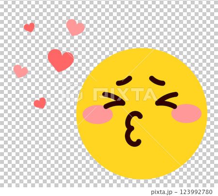 絵文字、顔文字 表情の顔のイラスト 好き 123992780