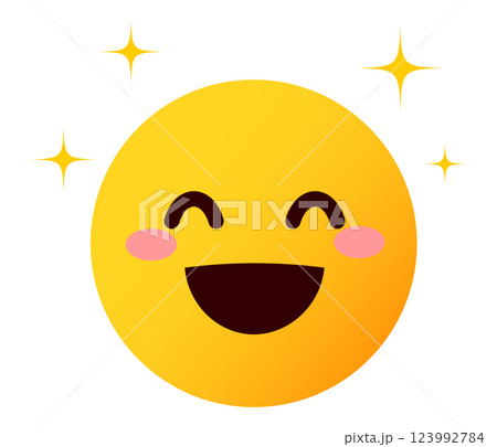 絵文字、顔文字 表情の顔のイラスト 笑うのイラスト素材 [123992784] - PIXTA