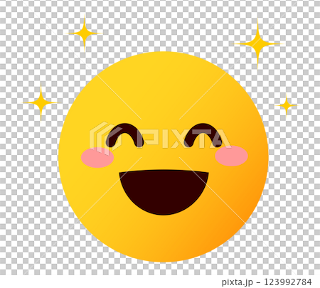 Emoji, emoticons, facial expression illustrations, laughing 123992784