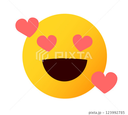 絵文字、顔文字 表情の顔のイラスト ハート 絵文字、顔文字 表情の顔のイラスト ハート 123992785