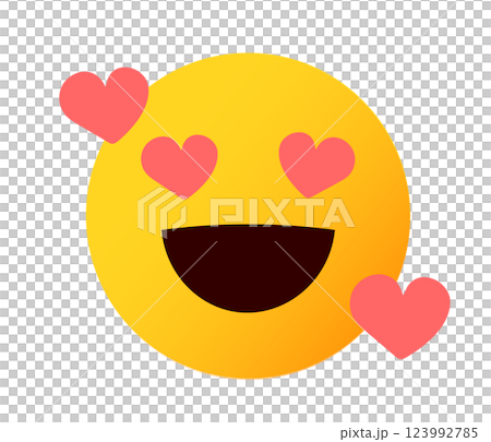 表情符號、表情符號、臉部表情插圖、心臟 123992785