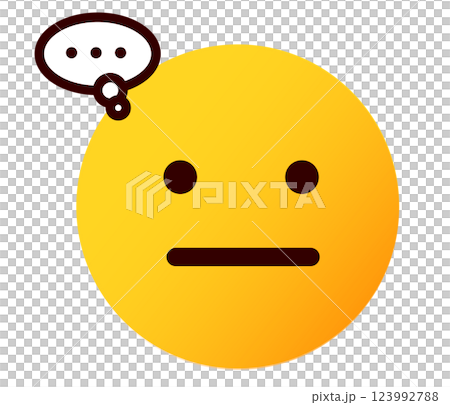 絵文字、顔文字 表情の顔のイラスト 考える 絵文字、顔文字 表情の顔のイラスト 考える 123992788