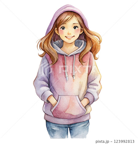 Girl Watercolor 123992813