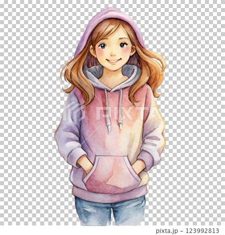Girl Watercolor 123992813