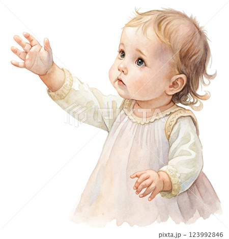 Small child Watercolor 123992846