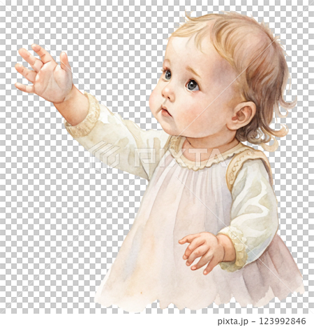 Small child Watercolor 123992846