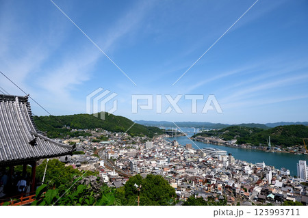 広島県尾道市_千光寺の本堂裏石鎚山付近からの景色12_2024年5月 123993711