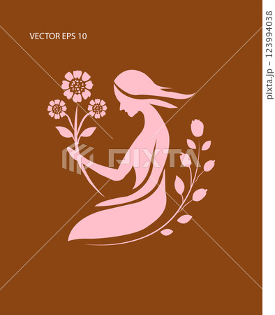 Elegant Woman Holding Flowers Elegant Woman Holding Flowers 123994038
