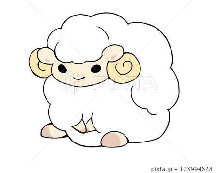 まるっこい ひつじ 123994628