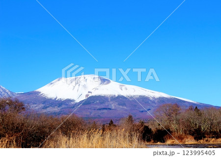 2月の冠雪の浅間山 信州の山々 信州に風景 2月の冠雪の浅間山 信州の山々 信州に風景 123995405