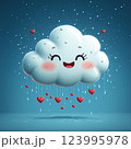 A cloud raining hearts 123995978