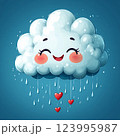 A cloud raining hearts 123995987