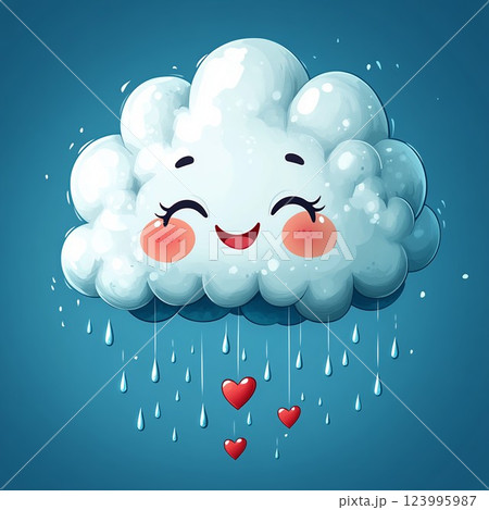 A cloud raining hearts 123995987