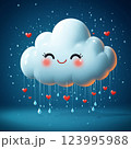 A cloud raining hearts 123995988