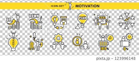 ビジネスシーンのアイコン・イラスト素材 〜やる気と成果、目標達成や人材育成などのピクトグラム〜 ビジネスシーンのアイコン・イラスト素材 〜やる気と成果、目標達成や人材育成などのピクトグラム〜 123996148