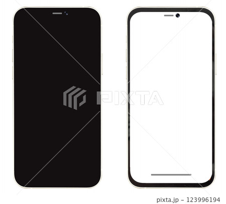 黒モニターと白モニターのスマートフォン端末 黒モニターと白モニターのスマートフォン端末 123996194