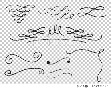 鉛筆で書いたクラシックなラインの装飾素材 上品で温かみのある手描きデザイン 鉛筆で書いたクラシックなラインの装飾素材 上品で温かみのある手描きデザイン 123996377
