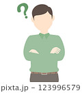 疑問を感じる男性のイラスト2 疑問を感じる男性のイラスト2 123996579