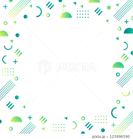 幾何学の背景パターン素材　グリーン　スクエア型 123996590