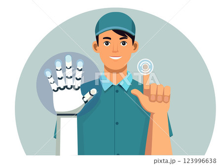 AI-Enhanced Delivery: Human & Robot Synergy 123996638