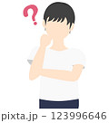 疑問を感じる男性のイラスト 疑問を感じる男性のイラスト 123996646